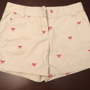 Tennis Racket embroidered detail shorts